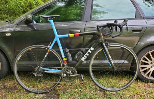 Ritte Bosberg with DA-9100 and Campag Super Record 11 mix on HED Belgium C2 PowerTap/DT-Swiss 240 wheels.   23/25 vintage Vittoria Open Corsa CX tires with Vittoria Latex tubes.   How much does this bike lose with these wheels over the usual ENVE SES 6.7 w/DT-Swiss 240S hubs?   Not much.  Might even roll nicer and have better corning feel.   ENVE is a no go with the Latex, too, due to problems with the interaction.  The HED Belgium C2 were one of the first 23 wide wheels ever made.  This now seems NARROW while this comment seems looong.