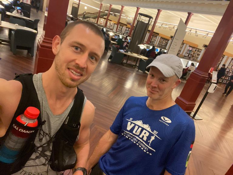 Quick selfie while passing right through State Library