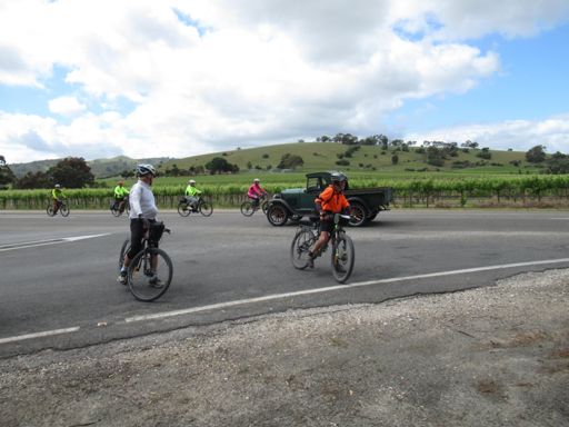 Giving way to an historic motor vehicle.