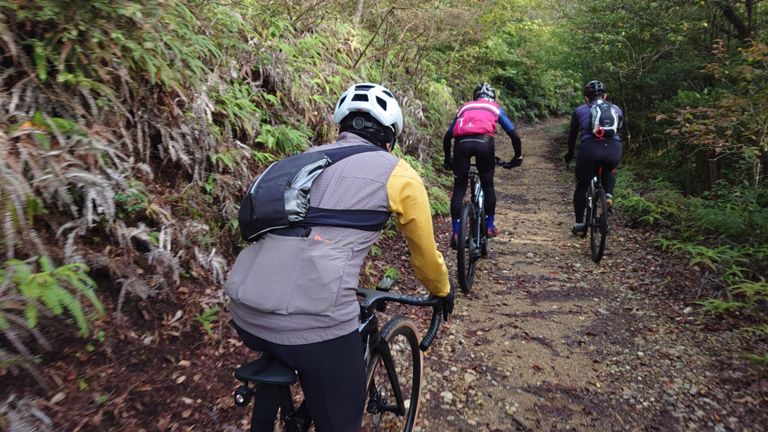 まだ平和な方のダート。 八曽のシングルトラック、険道16号に入ると写真撮る余裕なくなります🤣
