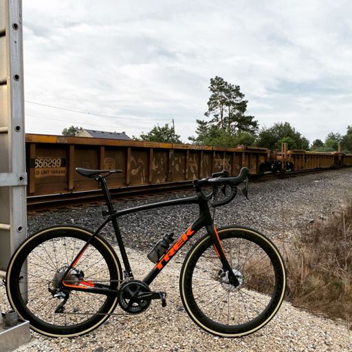 Stuck by a train, perfect for a photo op