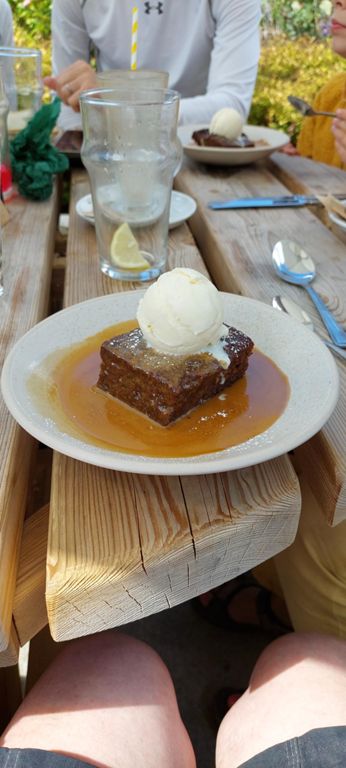 Steamed syrup pudding and ice cream at Martlett Inn, Langford Budville. No skimping.