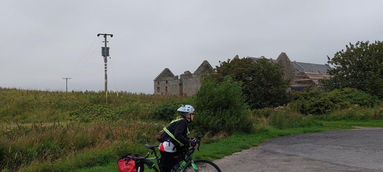 "Old building on an A836 bend near Castletown, by the turning to its harbour. I want to find out what it was for.", I wrote at the time: Castletown Mill, built 1818 or 1819. See this Highland Historic Environment Record for more, and the Canmore entry in its links for photos when it was roofed: https://her.highland.gov.uk/monument/MHG1876 I learnt it was a mill from the Castletown Heritage Centre website: https://www.castletownheritage.co.uk