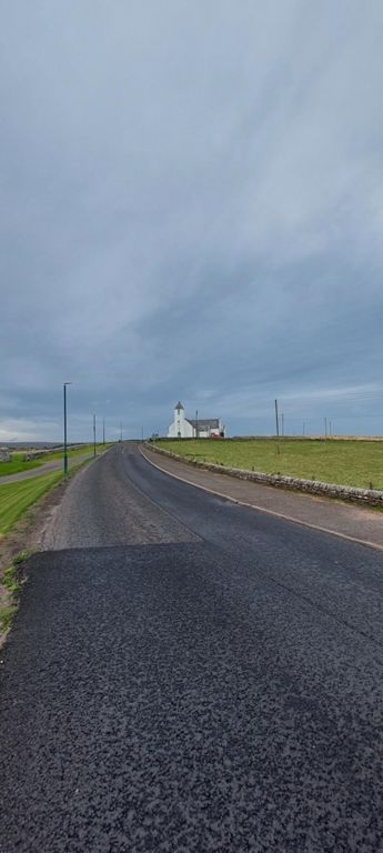 1739 unusually T-shaped Reay church we had seen from another perspective on the way east on Day 33.     https://en.m.wikipedia.org/wiki/Reay