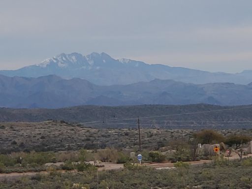 Still some snow on them mountains...