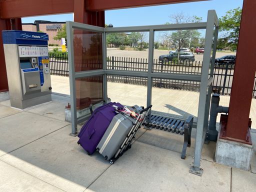 My luggage train after getting dropped off.