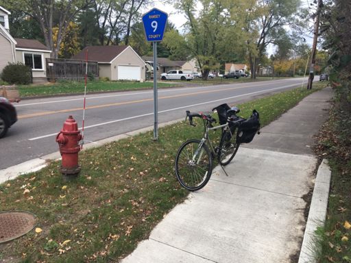 Mile 8 marker (facing east)