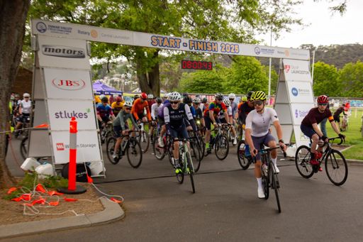 '" It's a ride, not a race". A timing device and two or more riders. 😉 (Sally's Ride,  Facebook).