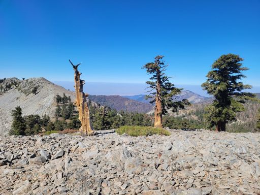 View west from Sheep Mountain toward Moses Mountain and the hazy Central Valley.