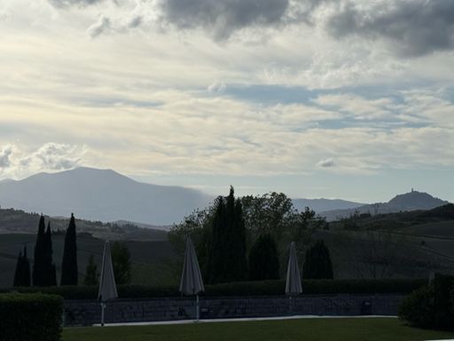A view of our two climbs - the big one on the left and then the follow up kicker to the castle. 