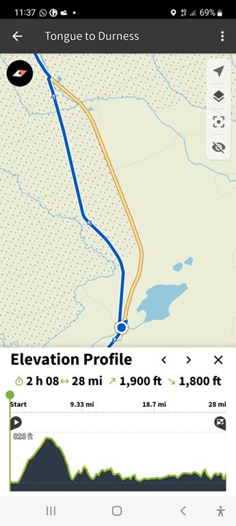 I will cut this section of the 1830 original road out of the route, so it is all on the 1993  A838.