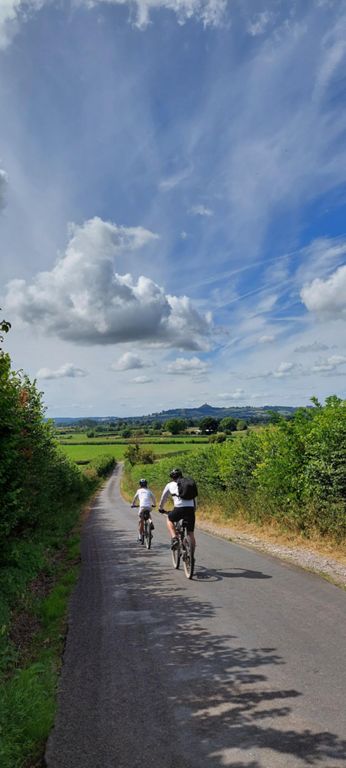 View towards Glastonbury Tor from road after Launcherley