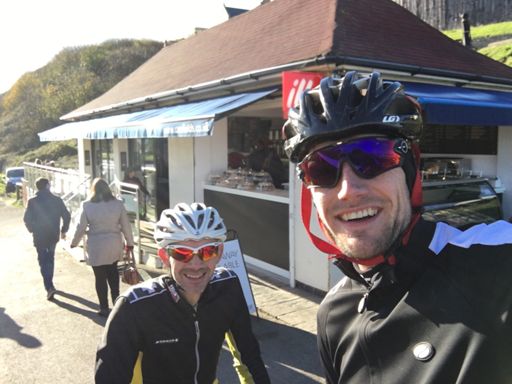 Pat begging me to stop for a coffee