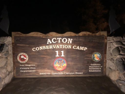 The fire road / fire break starts from this camp which is closed to the public, but it can be accessed from a small  anyon just to the west.