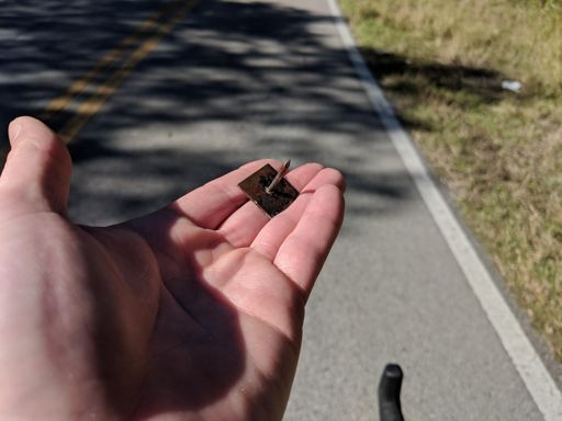 Punctured front tire. Sealed up in 30 seconds.