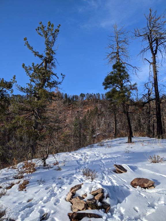 Sliding in the mud and snow on the steep slopes