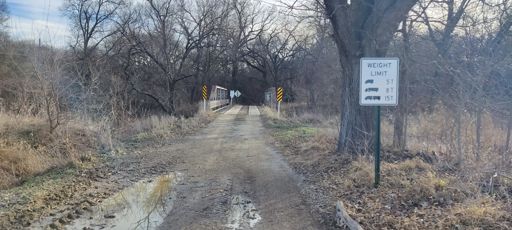 Rickety old bridge near Wabaunsee.