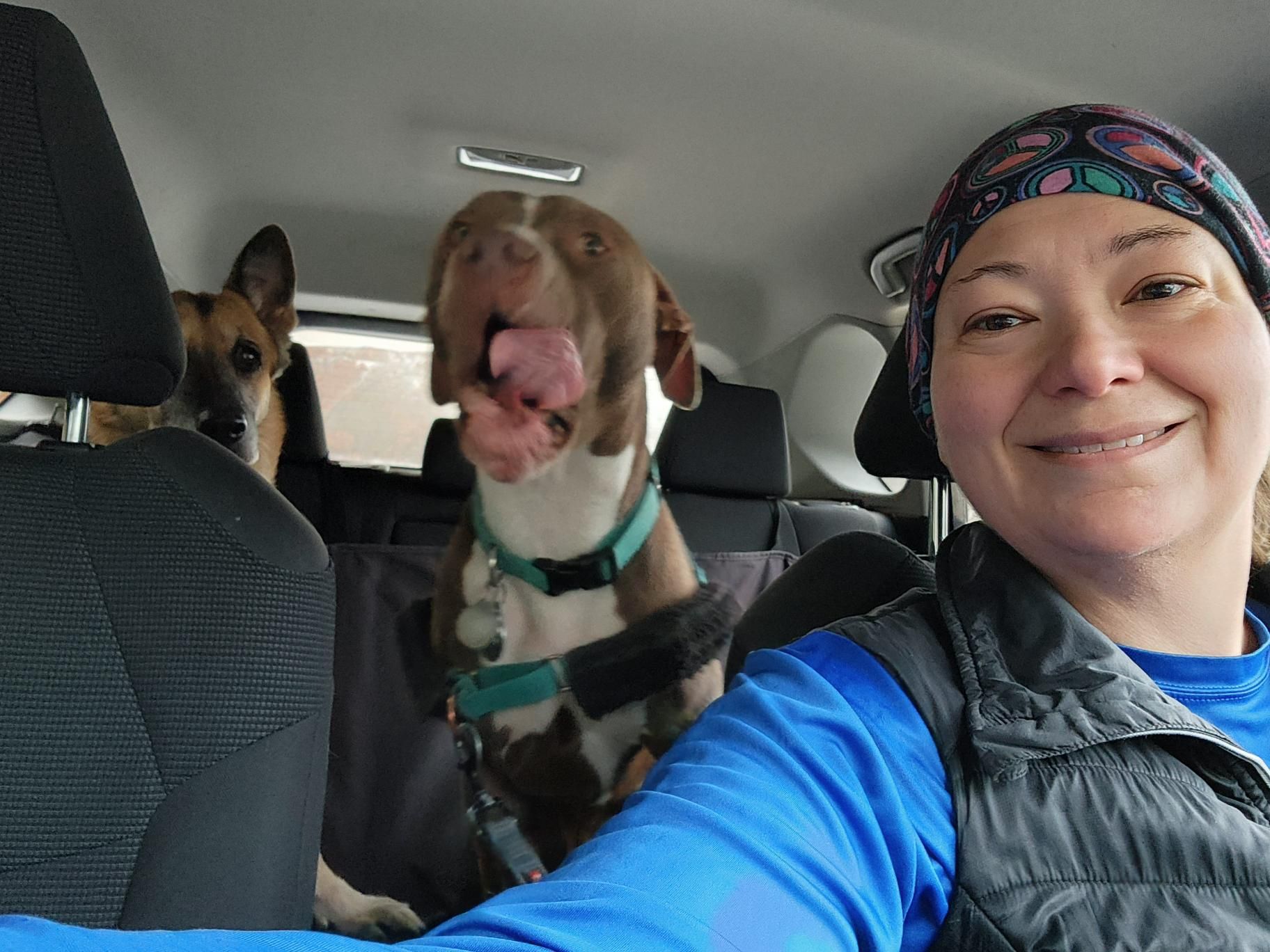 Christmas walk with my buddies. Our road is so icy that we have to drive the mile to the trail head, but it was worth it to get these wild children out of the house!