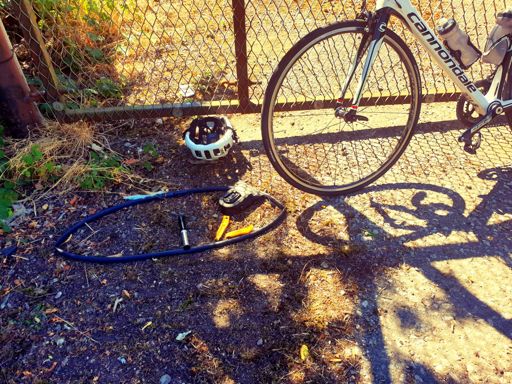 Puncture Gods not smiling..