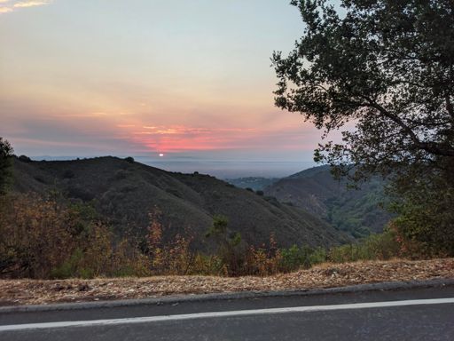 Red sunrise today. Must be from the fire to the east.