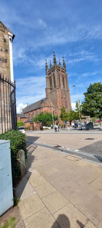 St Mary's parish church, Colgate, having climbed the towpath at Townhead Bridge. The church was completed in 1914 for a cost of £15000.  https://stmaryskirkintilloch.org.uk/home/about/__trashed-3/