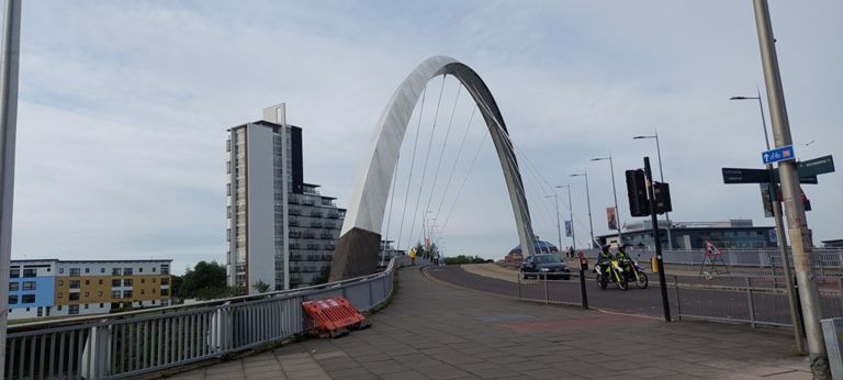 Clyde Arc, also known as the Squinty Bridge
https://en.m.wikipedia.org/wiki/Clyde_Arc