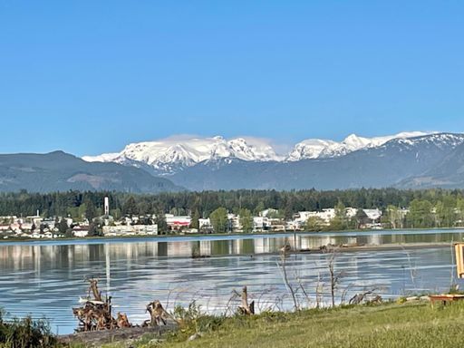 The Comox Glacier with only a whisper of cloud today