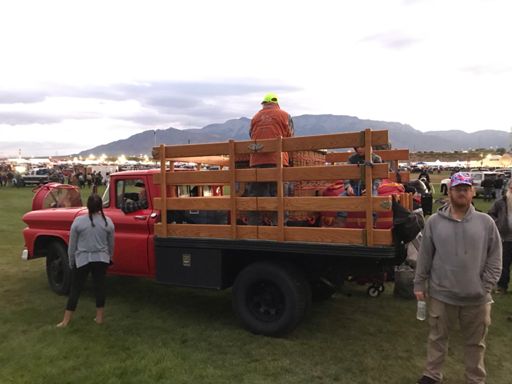 You can see the balloon envelope still in its bag in the back