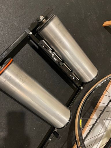 Added a mag resistance unit to my 30+ yo rollers!  Manual adjustment of course.  Don’t need no stinkin Zwift! 😜