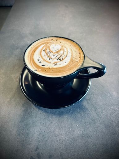 Lavender latte at Kingdom. Get one. 🙂‍↕️