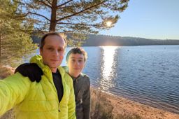 Trail au lac avec mon neveu