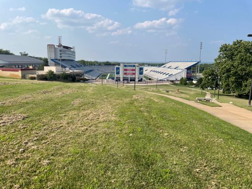This isn’t the hill, didn’t take a picture of that. This is their stadium, pretty nice campus for my warm up and cool down.