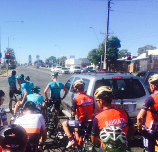 Back from Willunga with Astana and Bahrain Merida for part of the way...