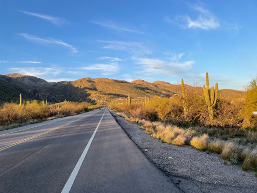 Mt. Lemmon Start (nasty headwind might damper KOM attempt)