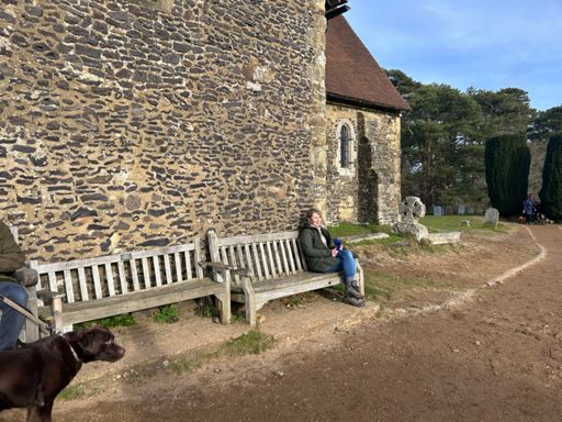 Sarah takes a break at St. Martha's