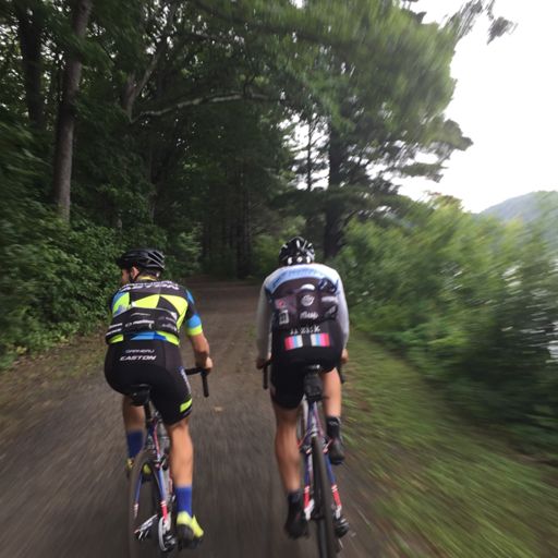 Ramp up on the gravel.