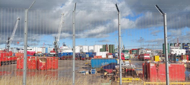 Looking across Torry Quay to the Point Law Oil Terminal from Sinclair Road