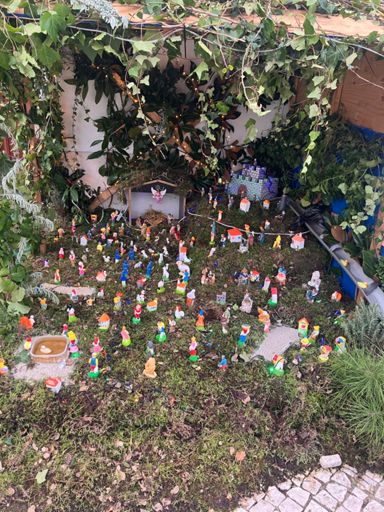 Cute nativity scene outside a church