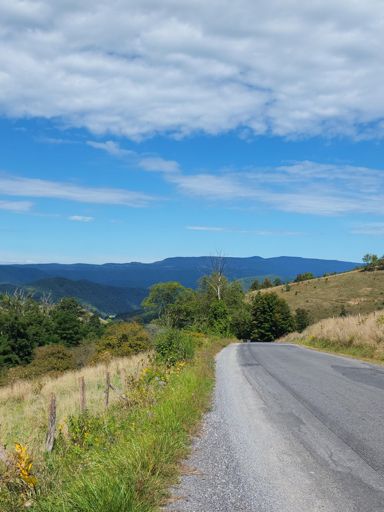 Spruce knob in the distance from snowy mountain on the drive back