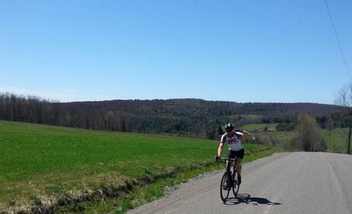 Mikes proof he made it to the top of a climb first.