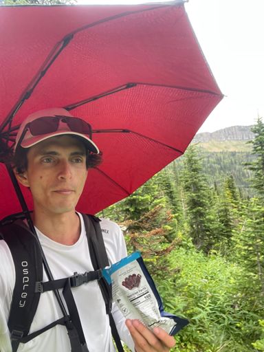hiking with an umbrella and poncho make rain jackets antiquated in comparison 