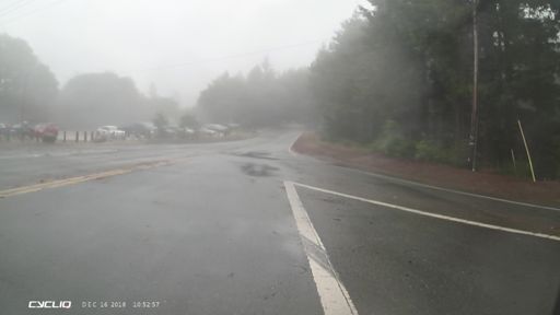 Soaked and cold in the blowing rain at Saratoga Gap I called and Audible and headed back down 2 Saratoga. Not a pleasant day for riding on skyline