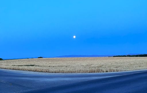 -Full moon setting over Lake Lowell area.