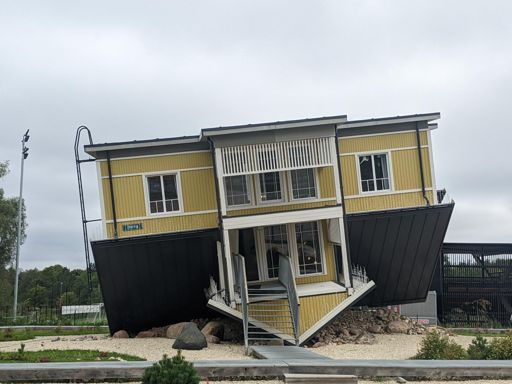 Unusual orientation for house.