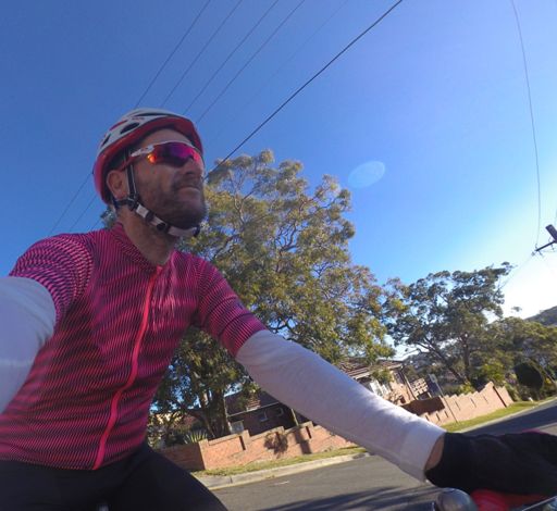 Cycling selfie to show off my Rapha kit.
