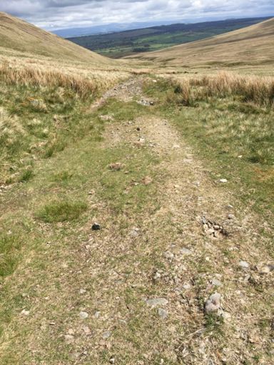 Slow going uphill over Caldbeck Commons