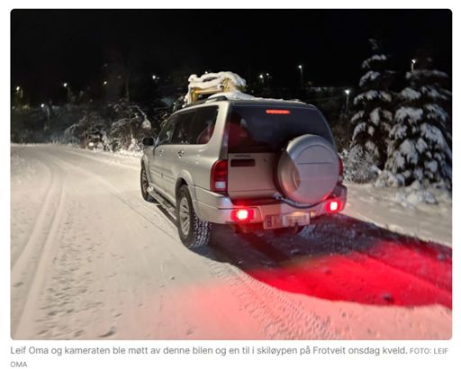 Her er idiotene som kjørte i Frotveit løypen ved "en feiltagelse" i går onsdag 7 jan
Bilde fra BT idag
