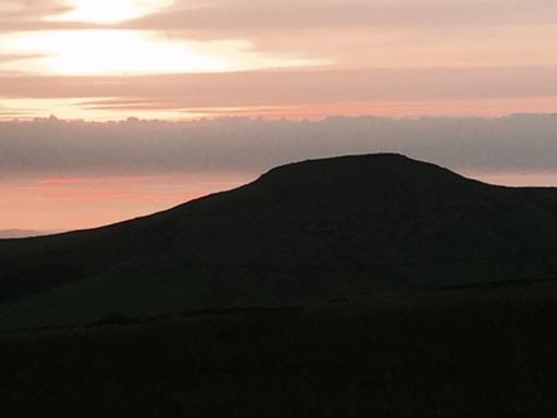 There he is. Just there. Ferret like creature with bike on Shuttlingsloe skyline.