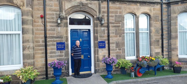 Gifford (Giffy) and Robert used to run West End Hotel in Kirkwall, Orkney with 28 staff  - Tripadvisor still records glowing reviews - and down-sized to Struan House.  Once again refurbing snd upgrading it. You note we only took photos of excellent hosts. I think Giffy said an ancestor lost ownership of the Orkneys, or part of it, in a card game.