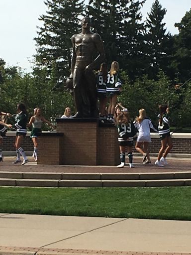 Trying to get a clear view of Sparty!